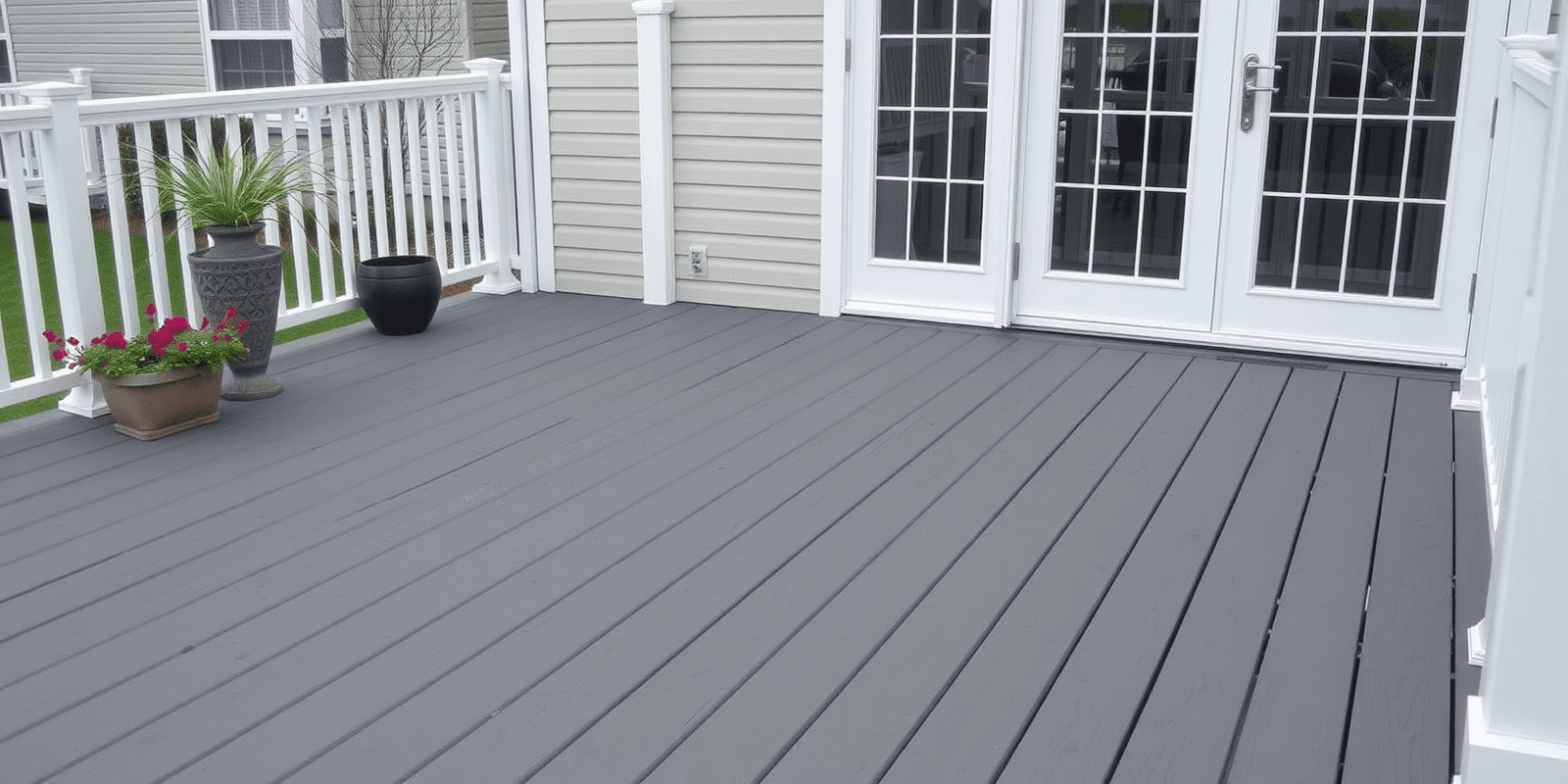 gray composite decking