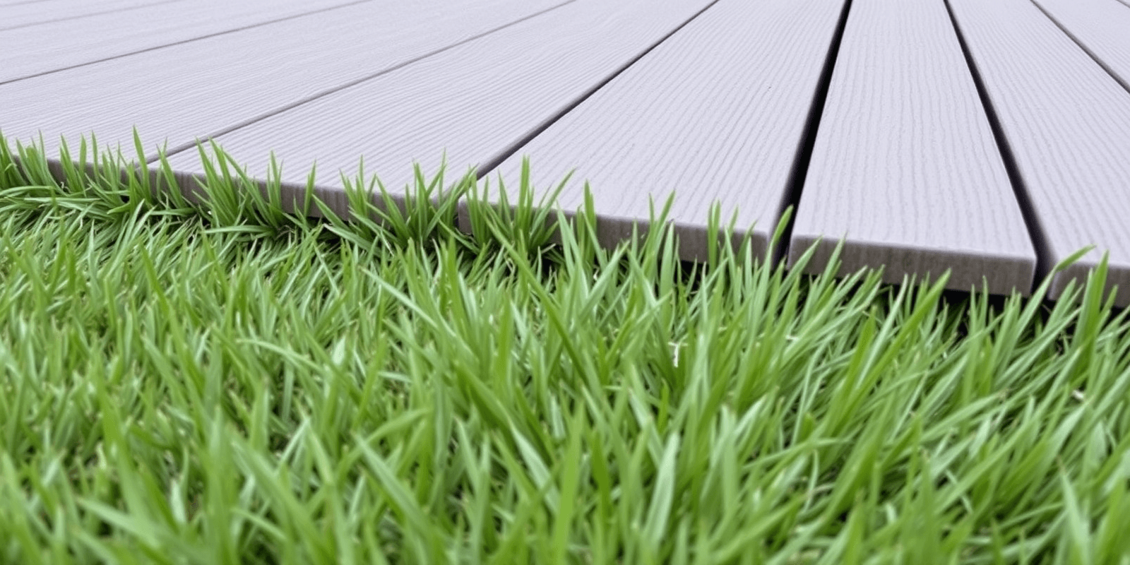 where composite decking meets grass
