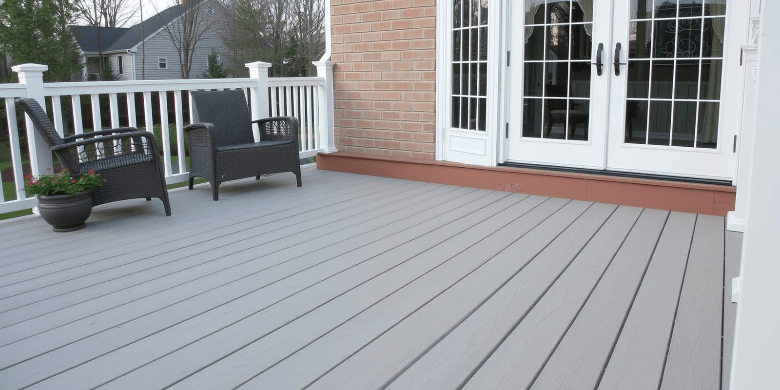 white ash composite decking