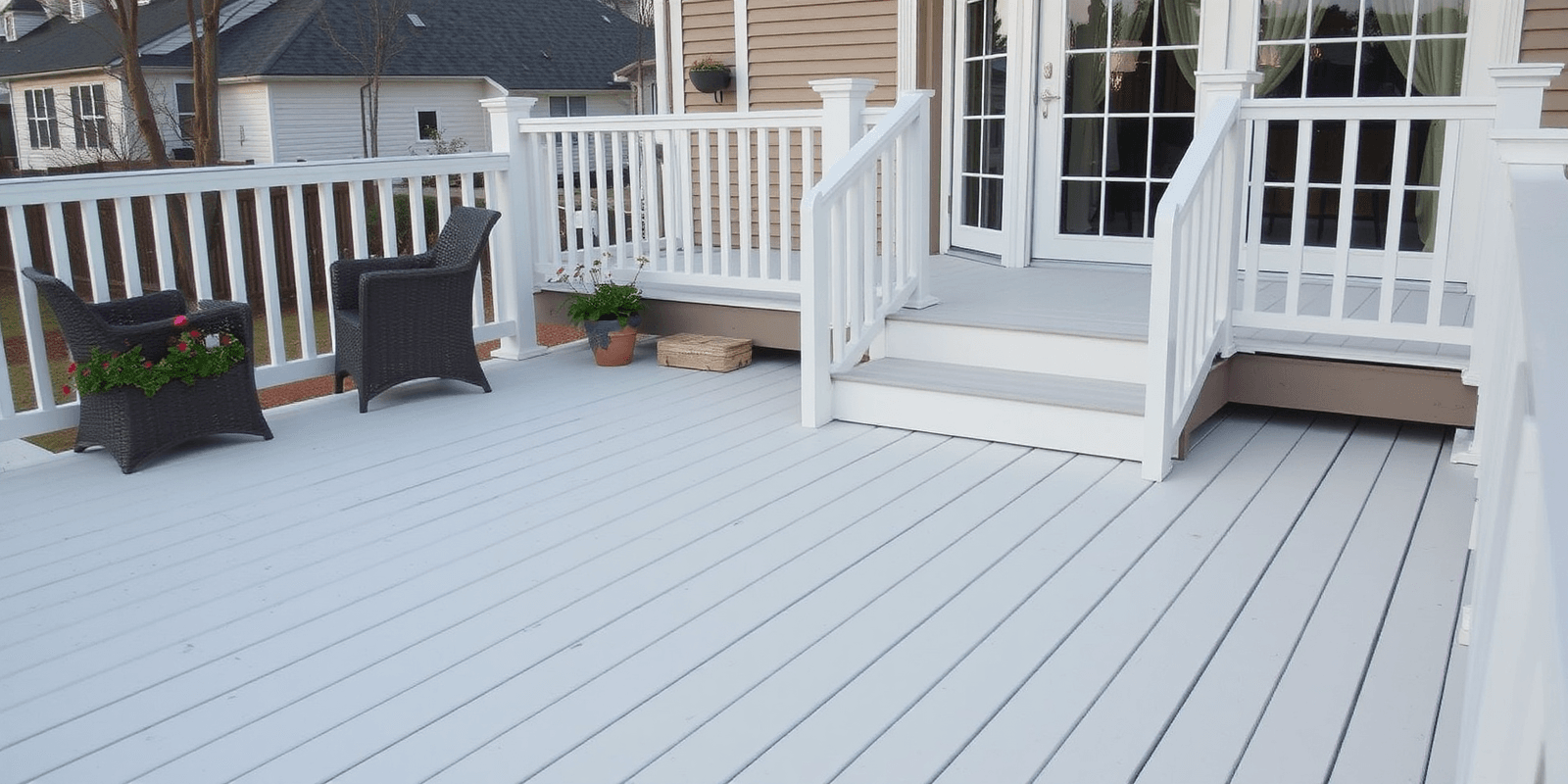 white composite decking material
