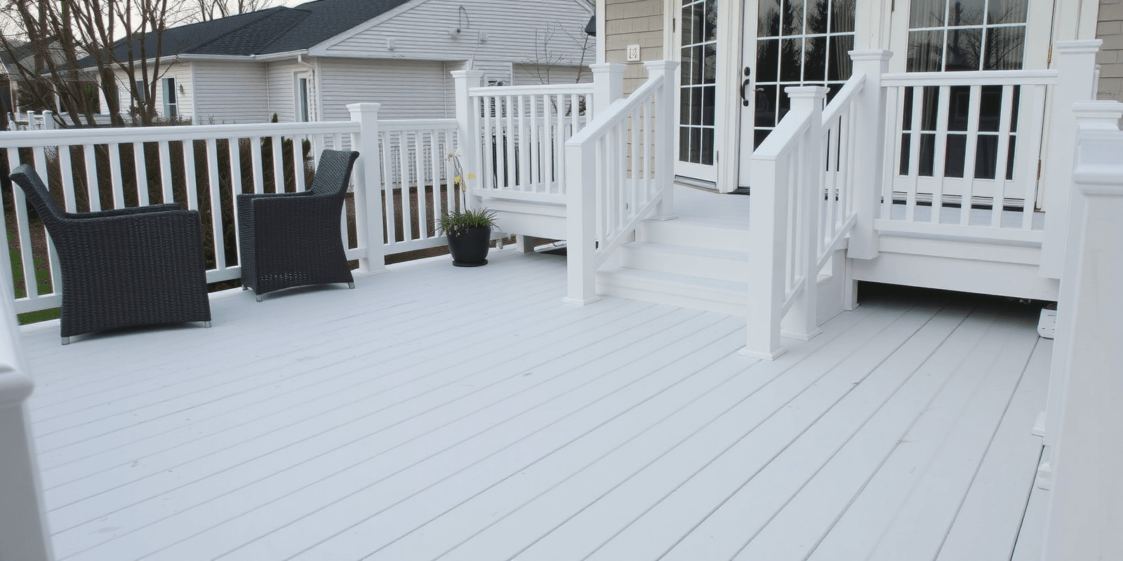 white composite decking