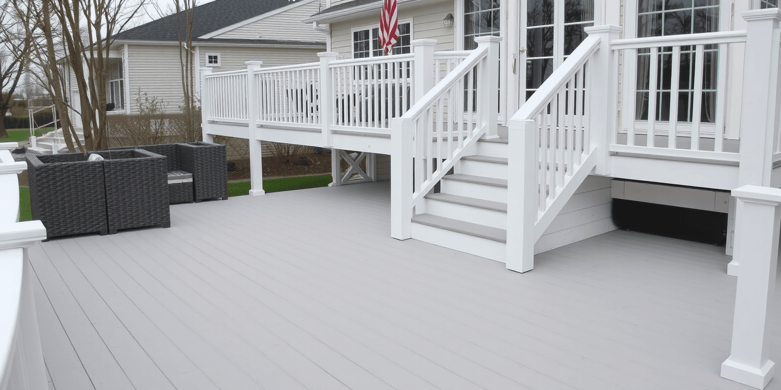 white decking composite exterior