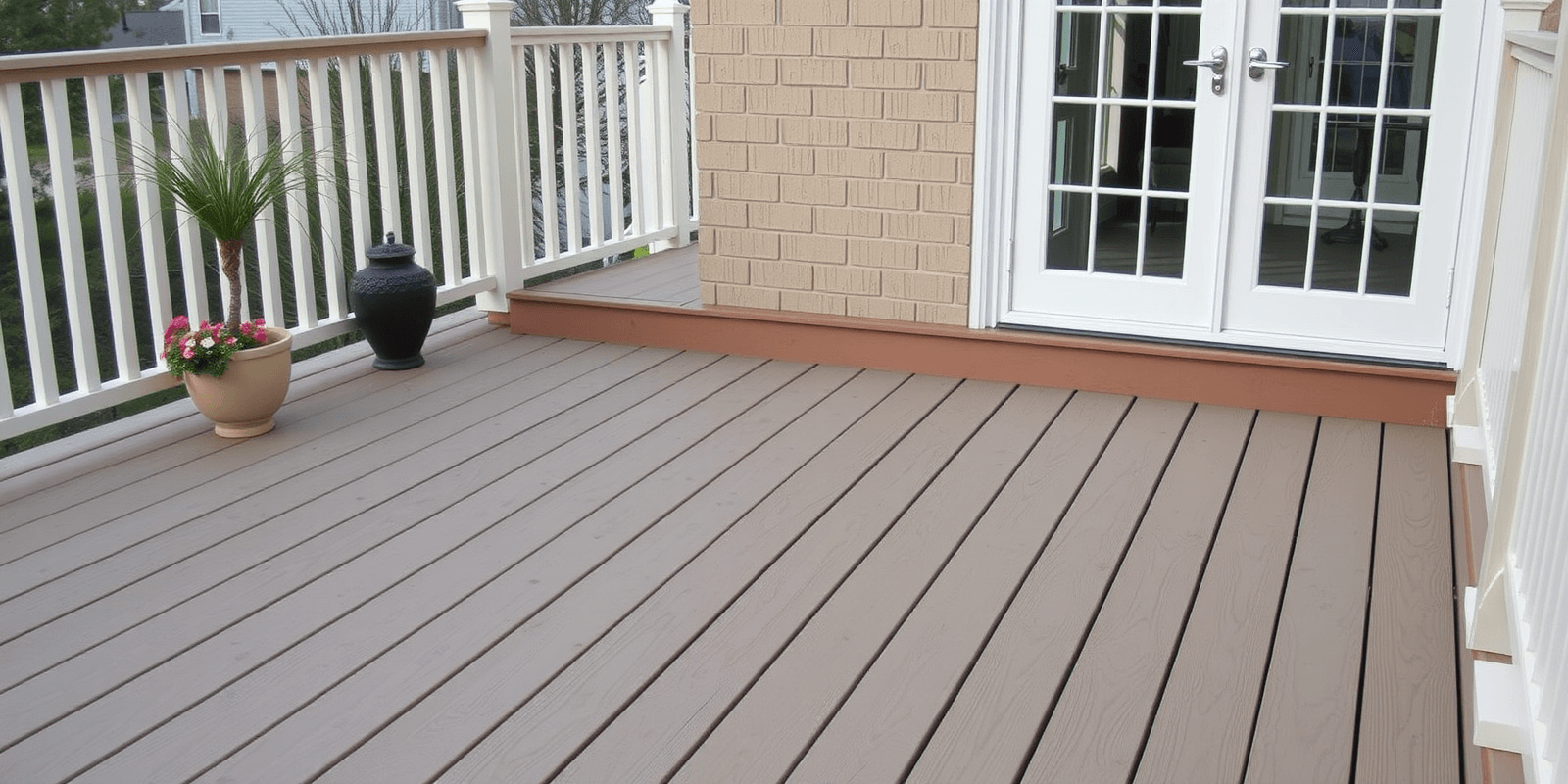 white oak looking composite decking