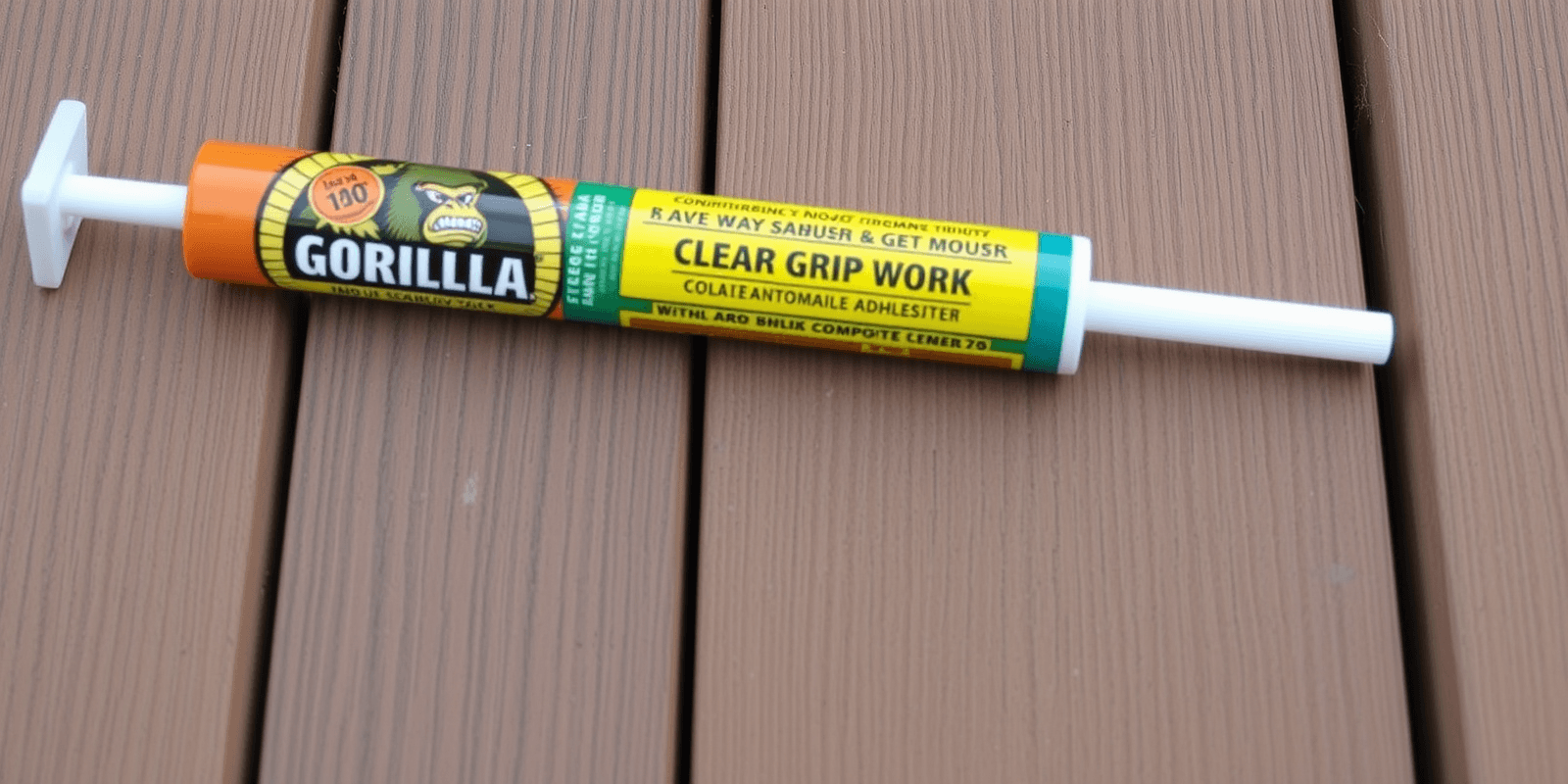 will gorilla clear grip contact adhesive work on composite decking