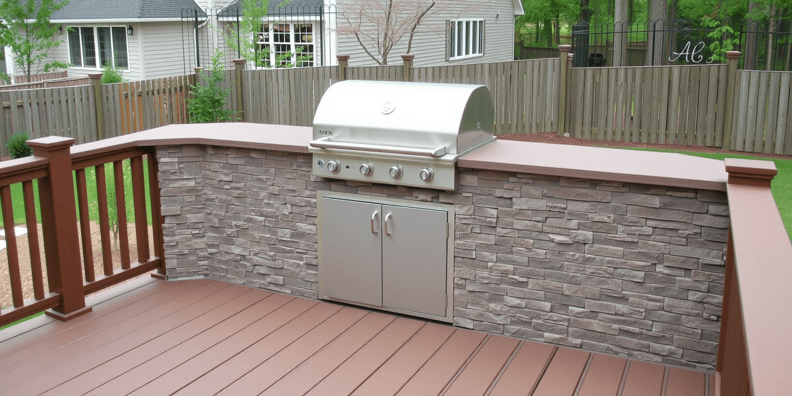 trex composite decking for a grill surround