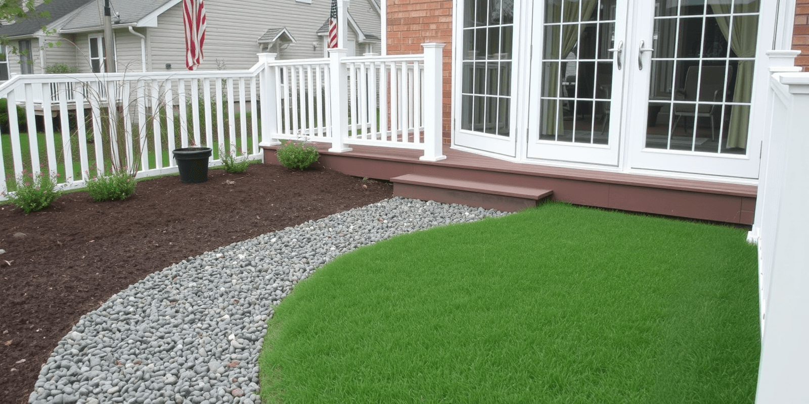 trex composite decking gravel path