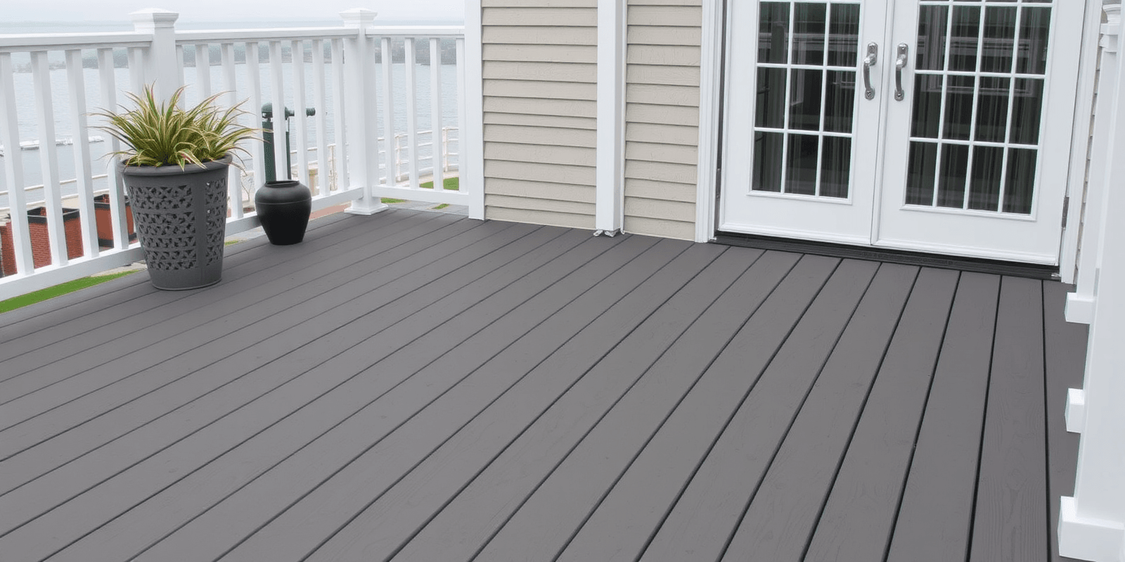 trex enhance composite decking sample in foggy wharf