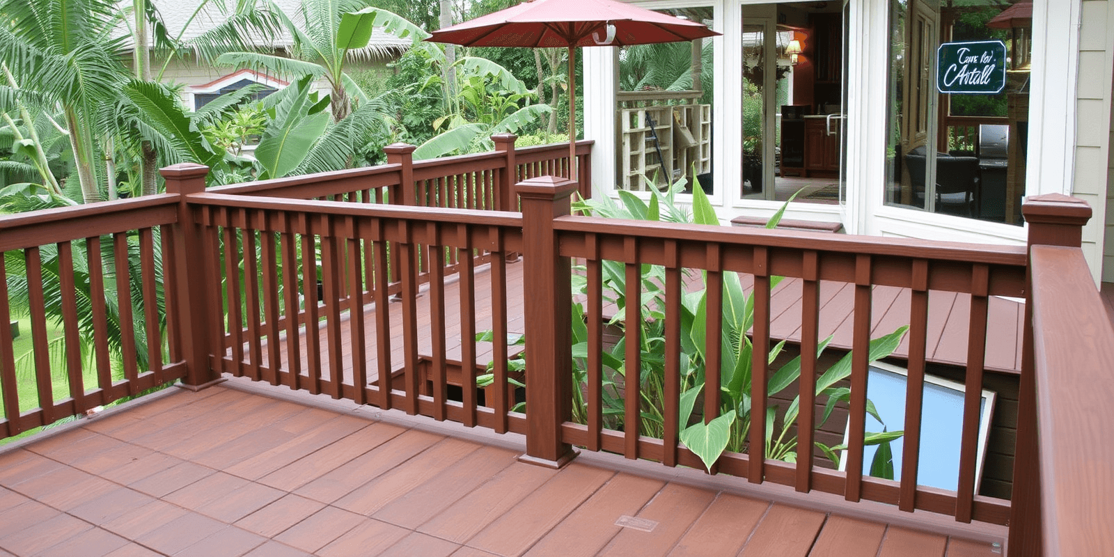 tropical composite decking and railing