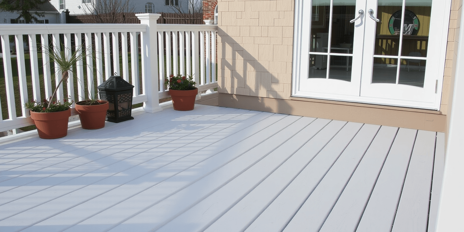 truorganics white composite decking boards