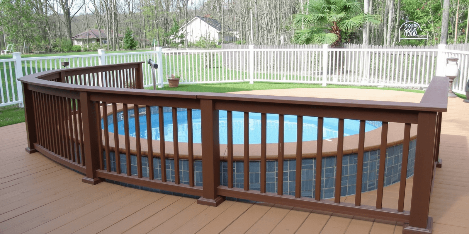 using composite decking for pool top rails