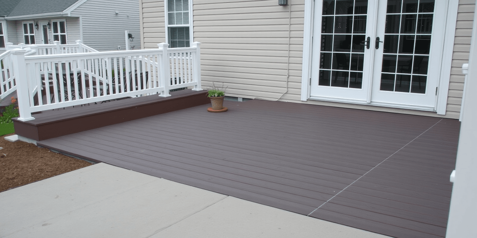 using composite decking over concrete patio