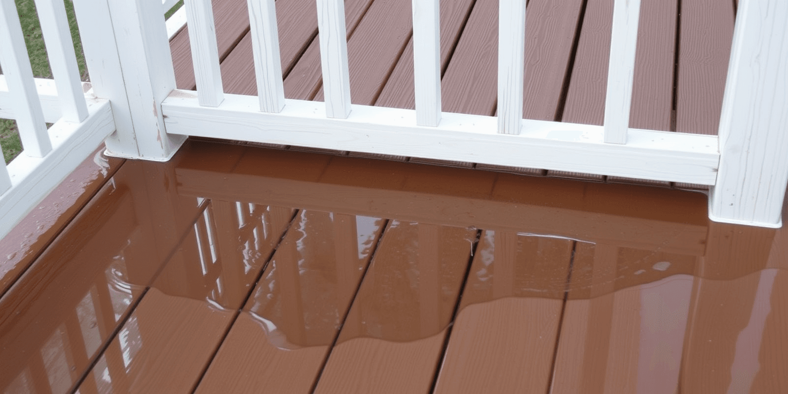water puddles on composite decking