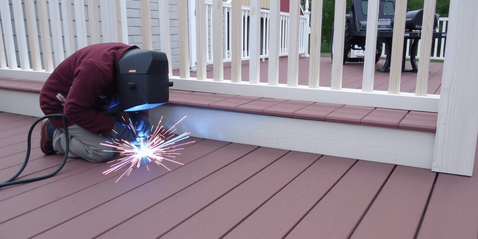 welding next to composite decking